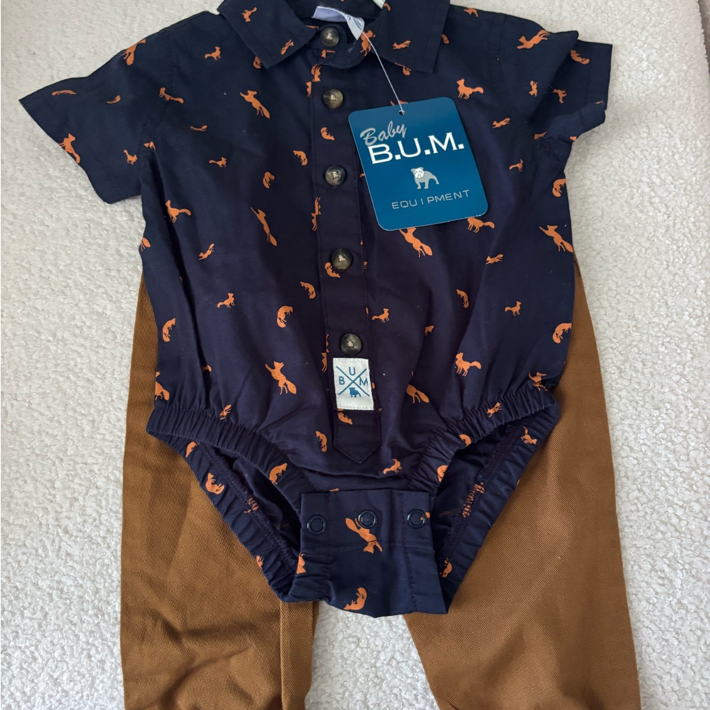 Navy and Brown Kids Matching Set